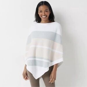 Barefoot Dreams CozyChic Ultra Lite Ocean Breeze Poncho Pink Multi OS Pastel